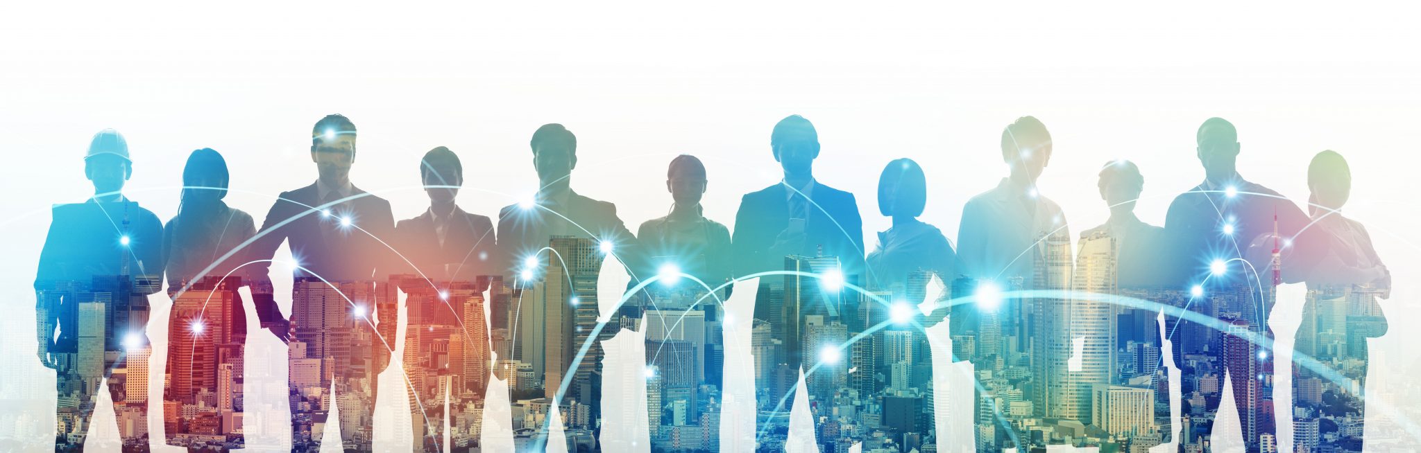 Expert network, Business network concept. Human Resources. Group of businesspeople.